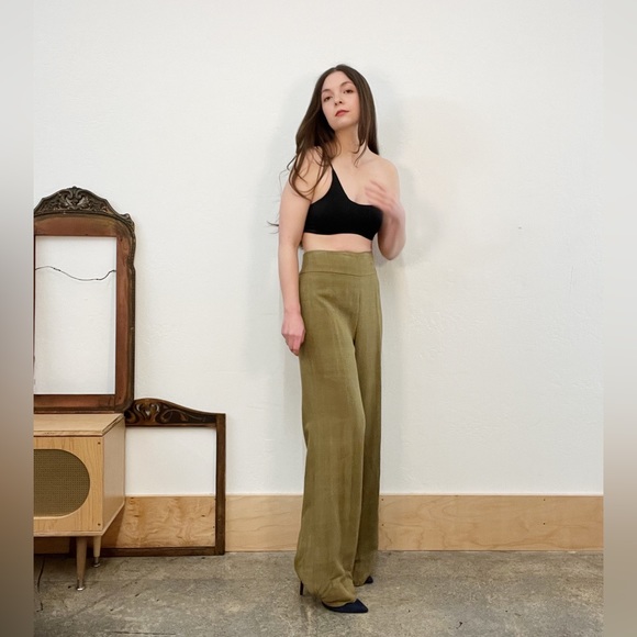 Lauren Ralph Lauren 100% Silk Wide Leg Trousers - SIze 12 - Picture 6 of 11